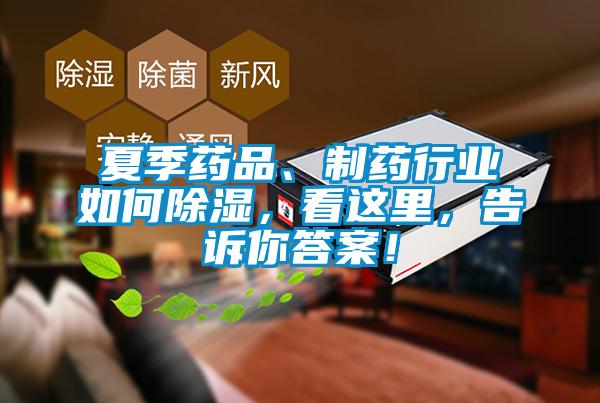 夏季藥品、制藥行業(yè)如何除濕，看這里，告訴你答案！