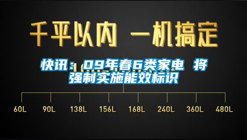 快訊：09年春6類家電 將強制實施能效標識