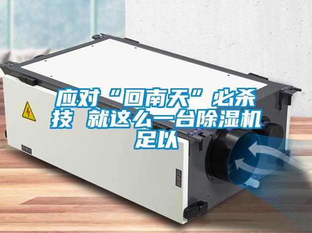 應對“回南天”必殺技 就這么一臺除濕機足以