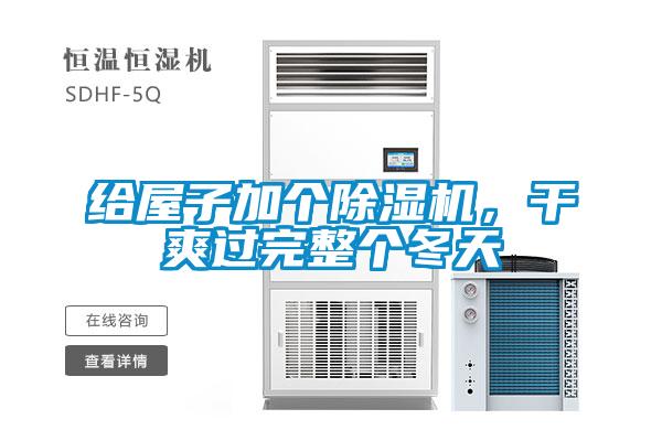 給屋子加個除濕機，干爽過完整個冬天