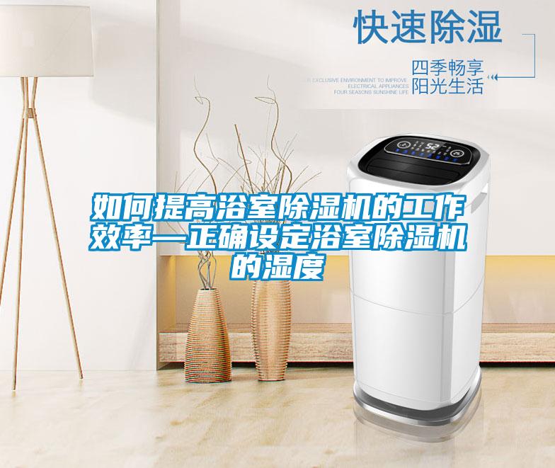 如何提高浴室除濕機(jī)的工作效率—正確設(shè)定浴室除濕機(jī)的濕度