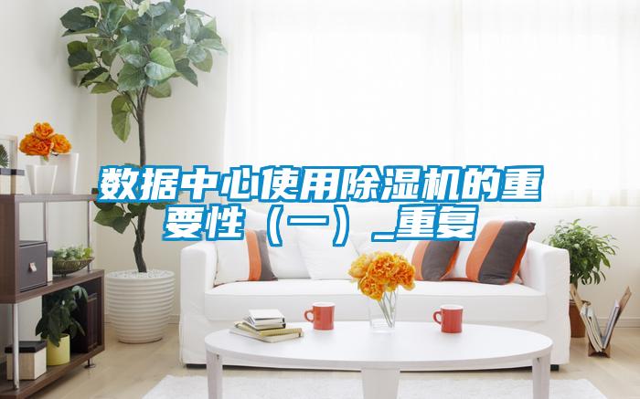 數據中心使用除濕機的重要性（一）_重復