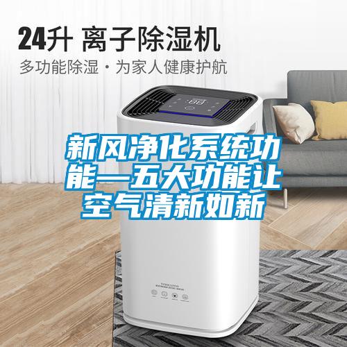 新風凈化系統功能—五大功能讓空氣清新如新