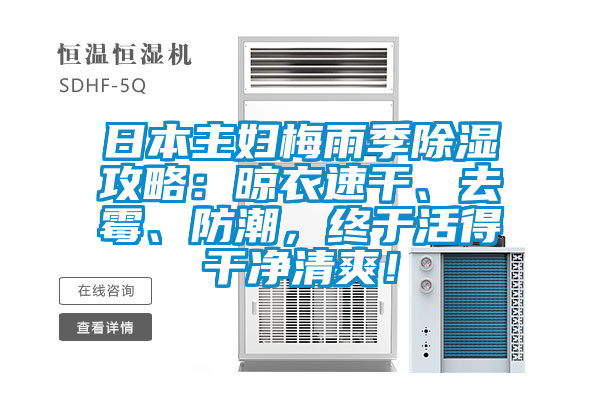 日本主婦梅雨季除濕攻略：晾衣速干、去霉、防潮，終于活得干凈清爽！